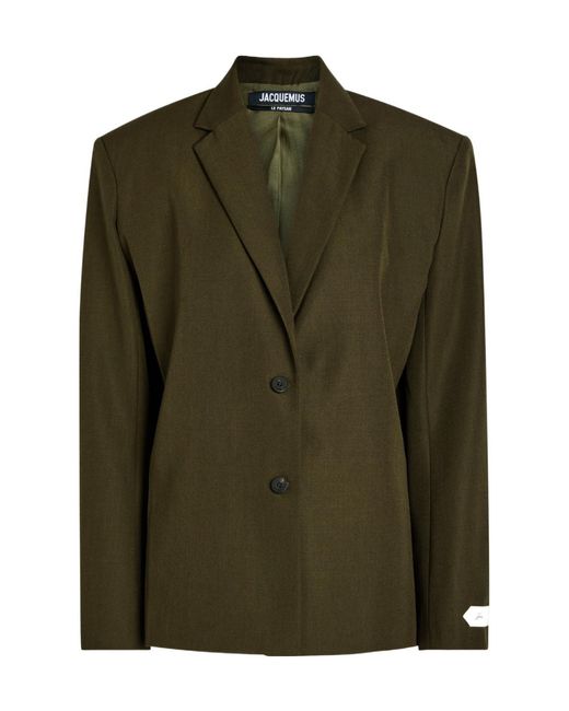 Jacquemus Green La Veste Carree Wool Blazer