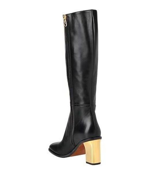 Chloé Black Square-Toed Knee-High Boots
