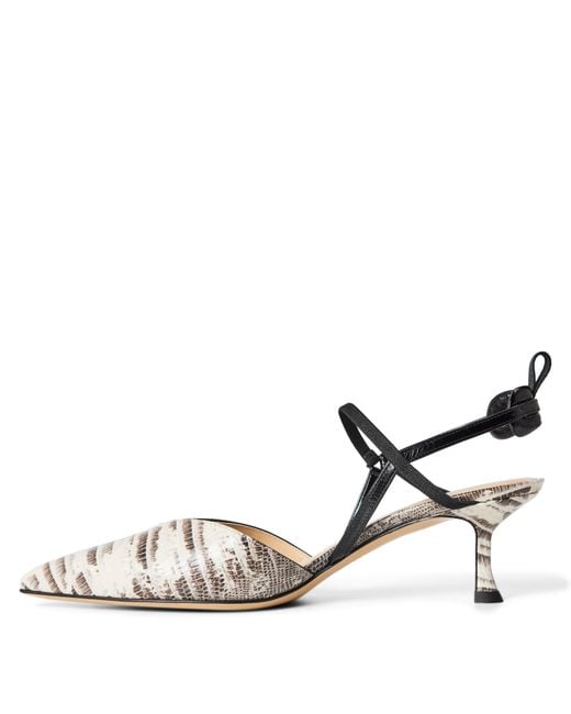 Fendi Metallic Snake Print Pointed Toe Pump