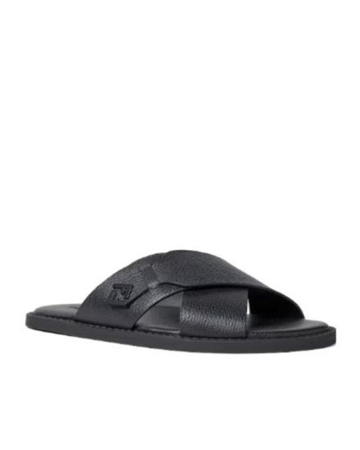 Fendi Blue Squared Ff Slides for men