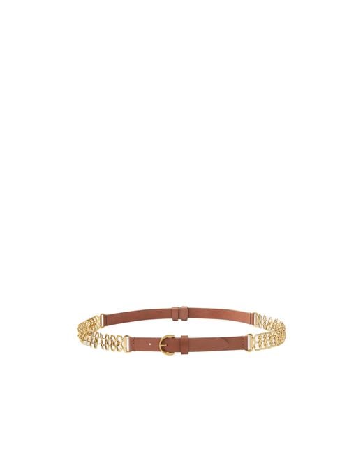 Pinko White Chain Insert Buckle Belt