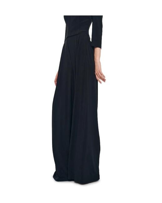 Norma Kamali Black Wide-Leg Trousers