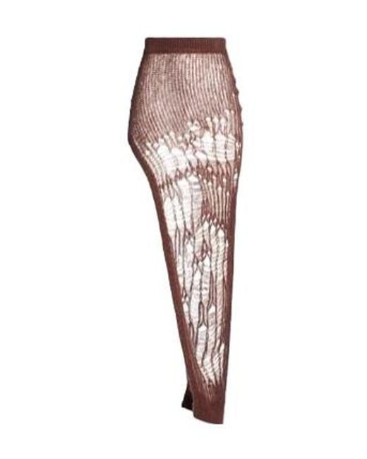 Rick Owens Natural Medium-Length Slitted Knitted Dress
