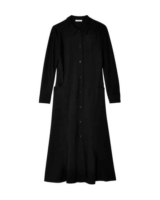 The Row Black Myra Silk Shirtdress