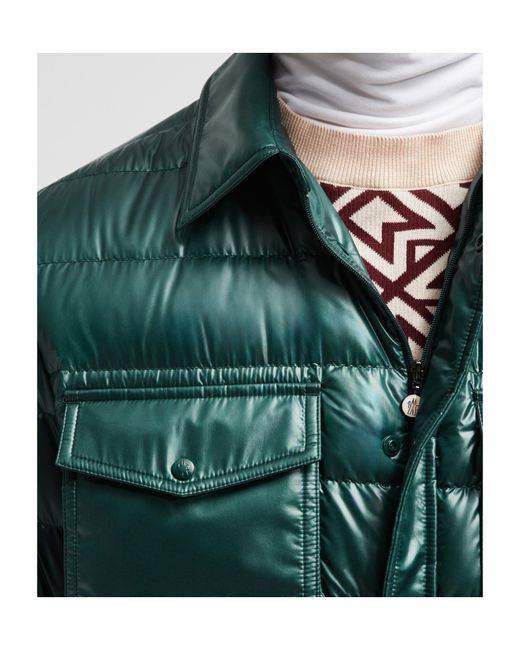 Moncler Green Chambly Down Shirt Jacket for men