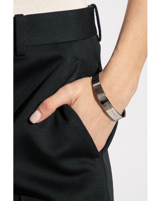 Maison Margiela White Logo Engraved Bracelet for men