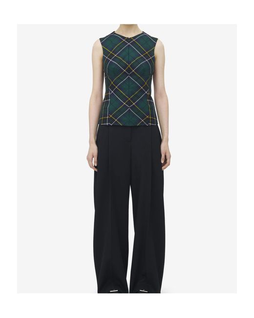 Alexander McQueen Green Wool Tartan Top