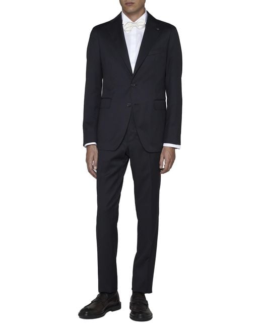 Tagliatore Blue Single-Breasted Two-Piece Suit Set for men