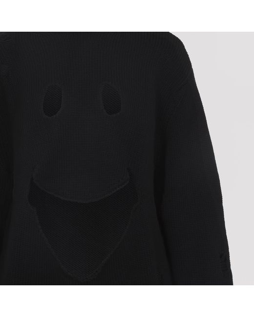 Moschino Black Distressed Crewneck Jumper