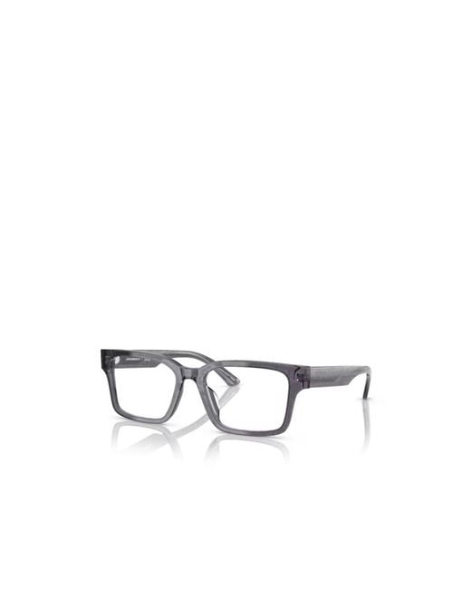 Emporio Armani White Rectangle Frame Glasses
