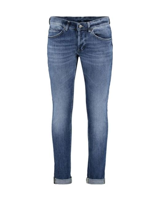Dondup Blue Skinny Turn-Up Brim Jeans for men