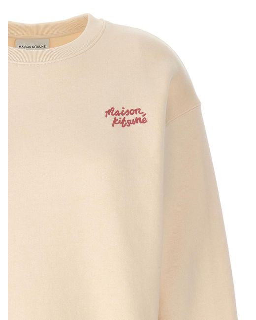 Maison Kitsuné Natural Logo Logo Hoodie