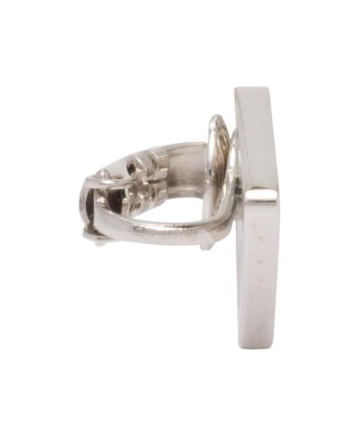 Prada White Symbole Clip Right Earring