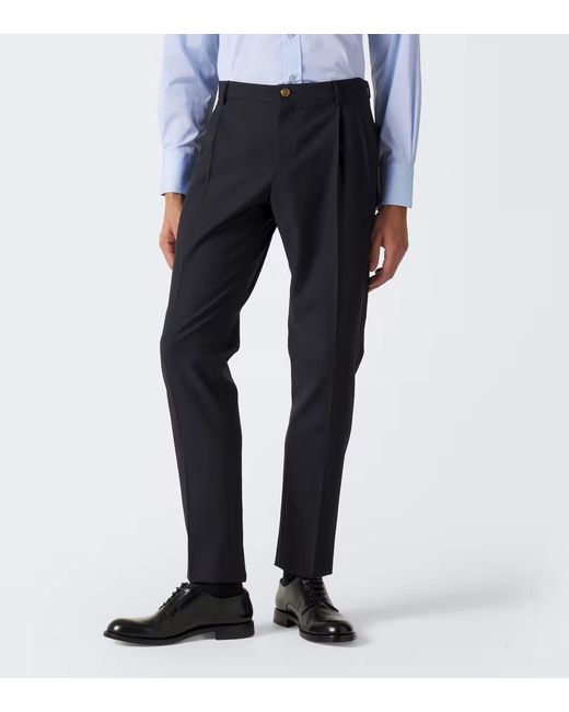 Dolce & Gabbana Black Virgin Wool Tapered Pants for men
