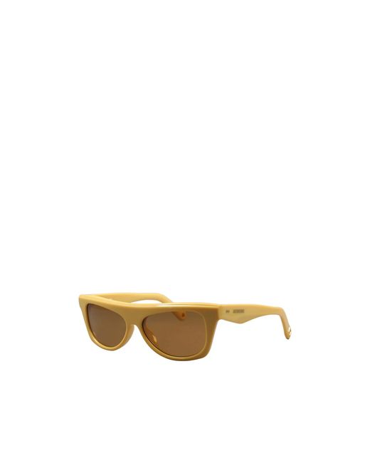 Jacquemus Yellow Wraparound Plastic Sunglasses