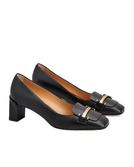 Tod's Brown Logo Engraved Pumps