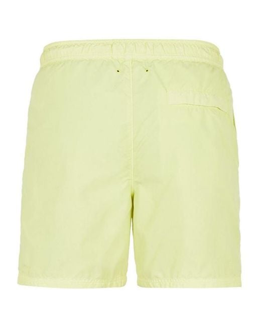 Stone Island Yellow Elastic Waist Shorts for men