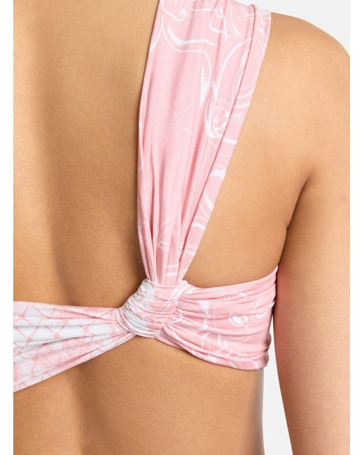 Balmain Pink Printed Lycra Swimsuit