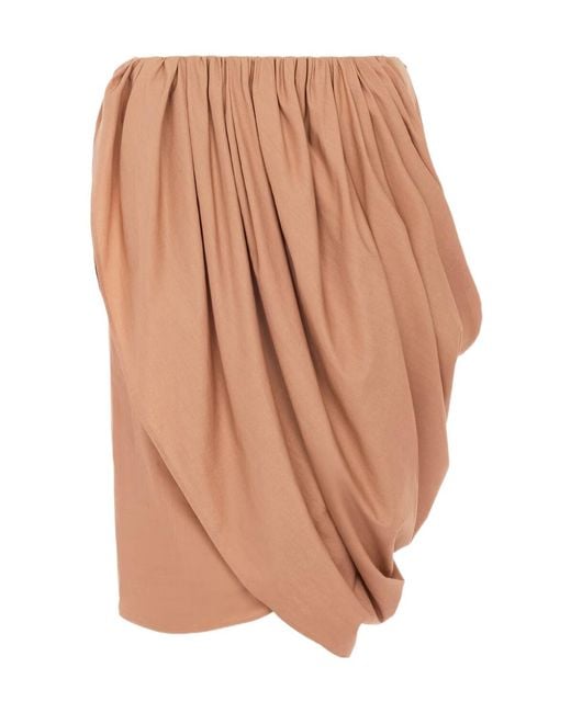 Chloé White Chloé Draped Asymmetric Skirt