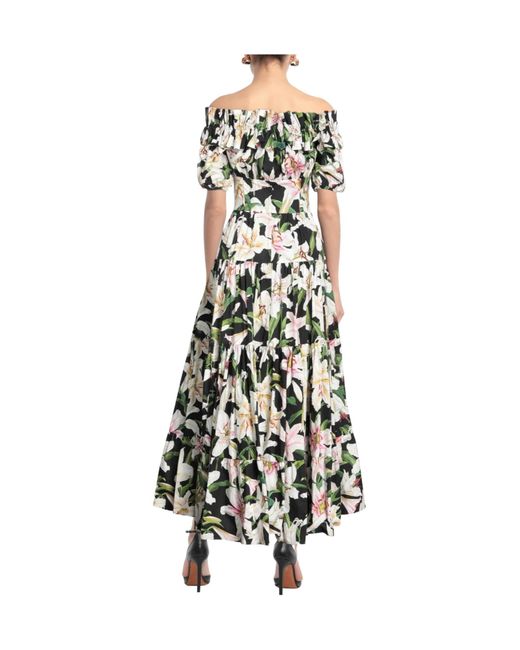 Dolce & Gabbana White Floral Print Short-Sleeve Dress