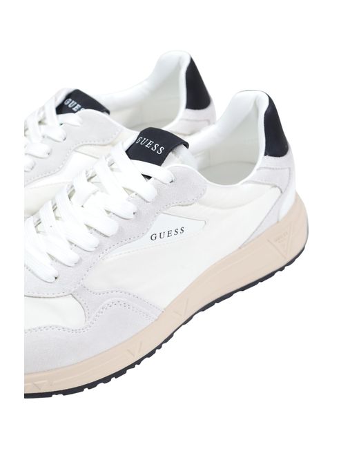 Guess White Lace-Up Sneakers for men