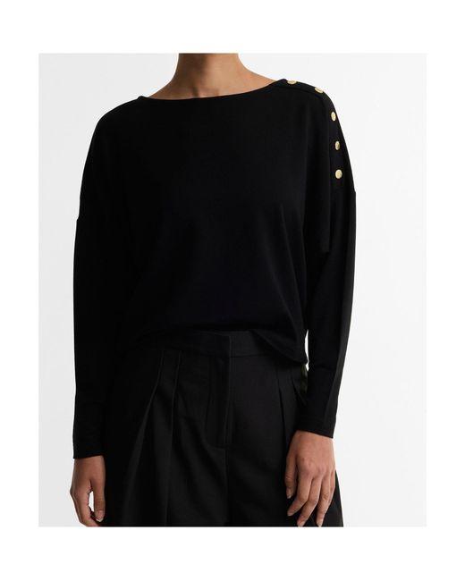 Barbour Black Button-Up Knit Top