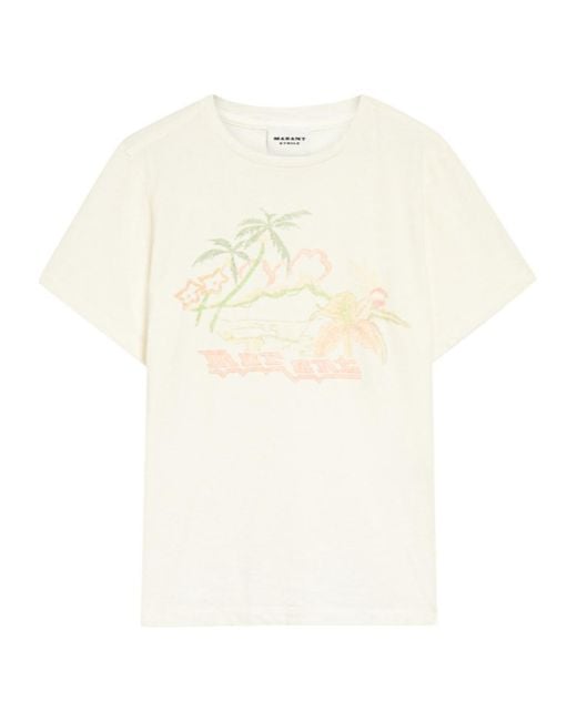 Isabel Marant White Printed Cotton T-Shirt