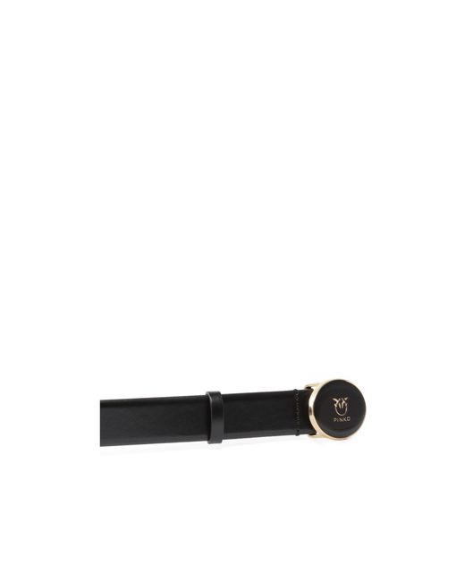 Pinko White Logo Detailed Buckled Belt