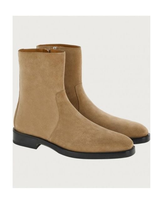 Ferragamo Brown Ferragamo Side-Zip Ankle Boots for men