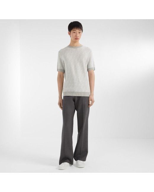 Fendi White Ff Motif Low-Top Sneakers for men