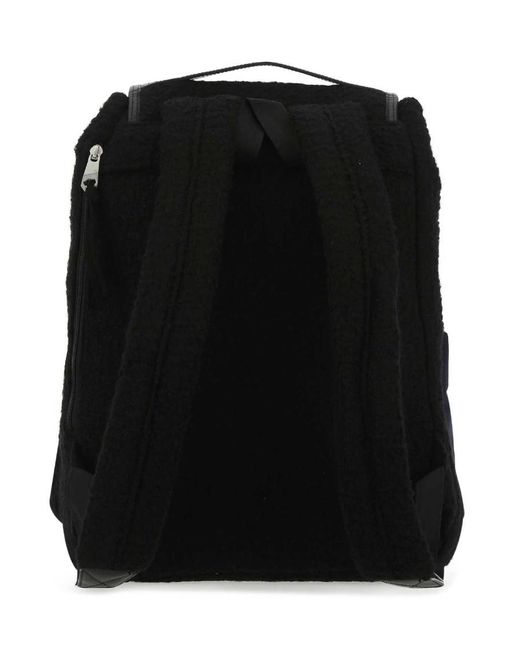 Adererror Black Logo Patch Panelled Boucle Backpack for men