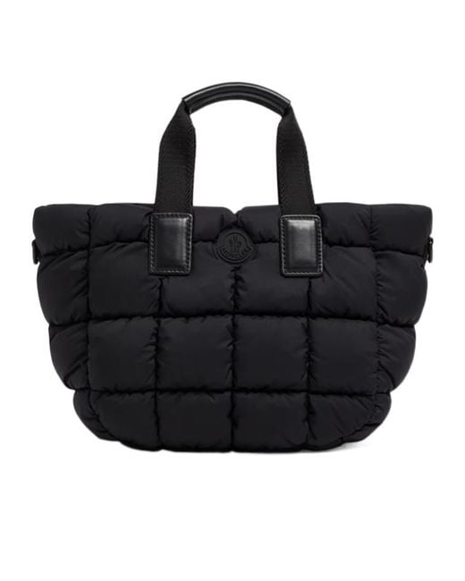 Moncler Black Logo Patch Mini Caradoc Tote Bag