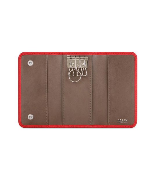 Bally Red Logo Details Key Bag