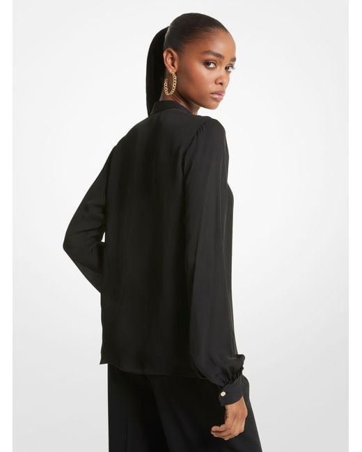 Michael Kors Black Michael Pleat Detailed Buttoned Shirt