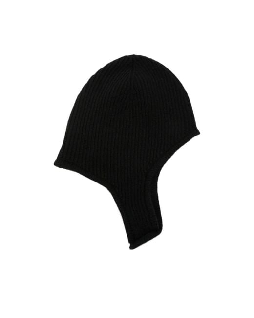 MM6 by Maison Margiela Black Ribbed-Knit Ear-Flap Hat for men