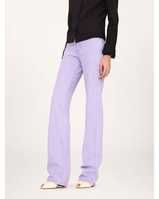 Chloé Purple Chloé Logo Patch Straight-Leg Jeans