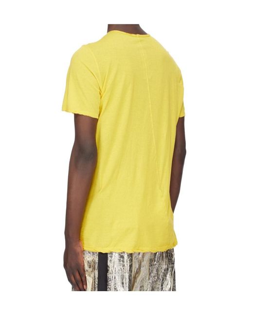 Rick Owens Yellow Crewneck Level T-Shirt for men