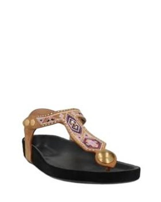 Isabel Marant Brown Multicolour Thong Sandals