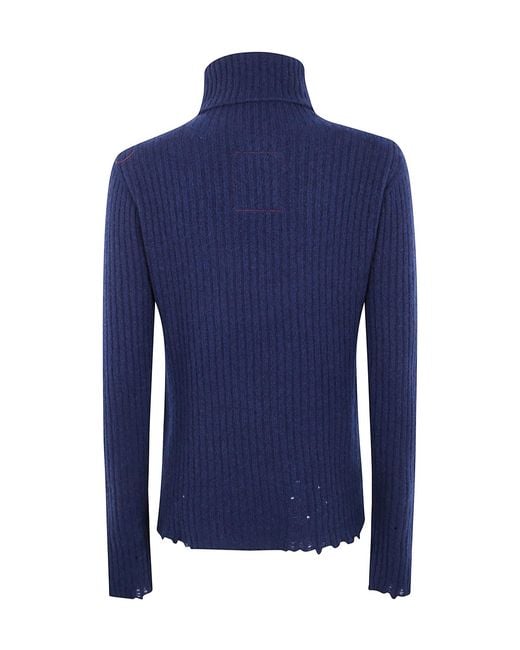 Uma Wang Blue Turtleneck Sweater