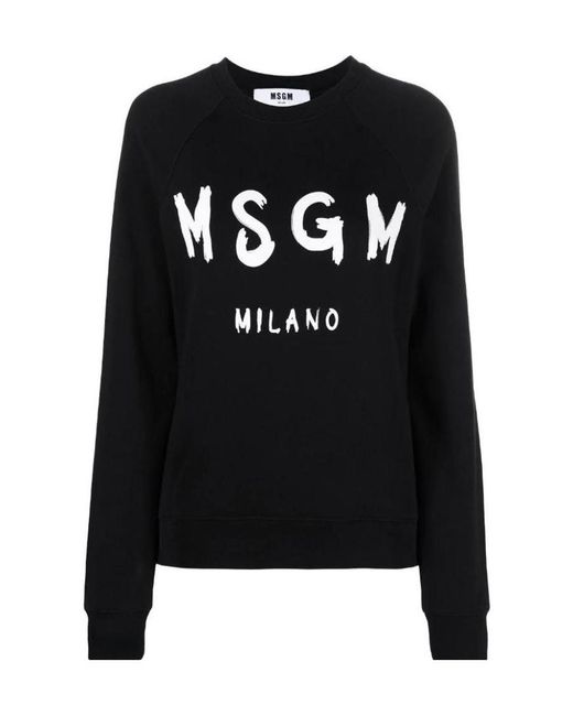 MSGM Black Logo Details Hoodie