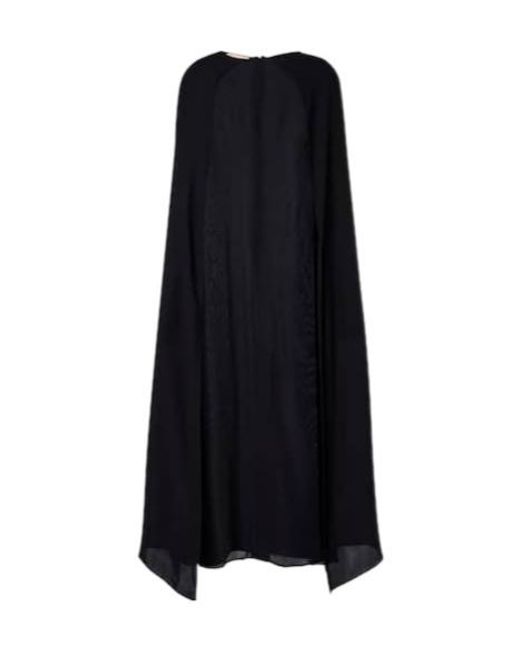Plan C Black Georgette Midi Dress