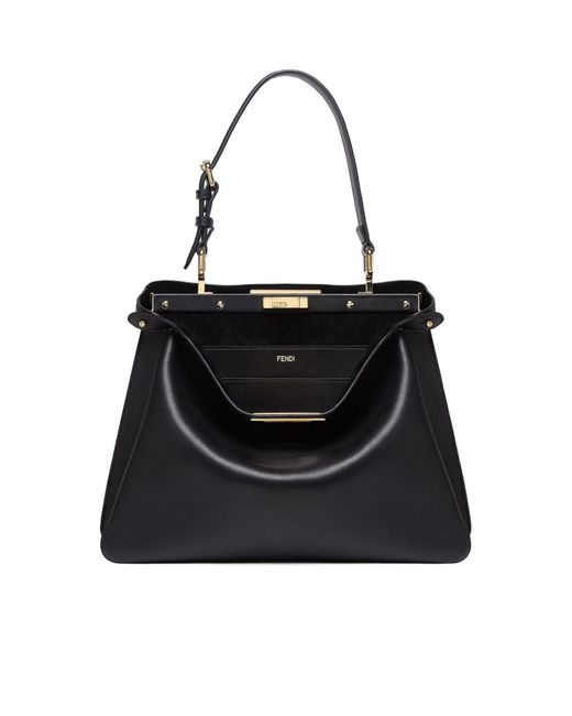 Fendi Black Peekaboo Soft Medium Tote Bag