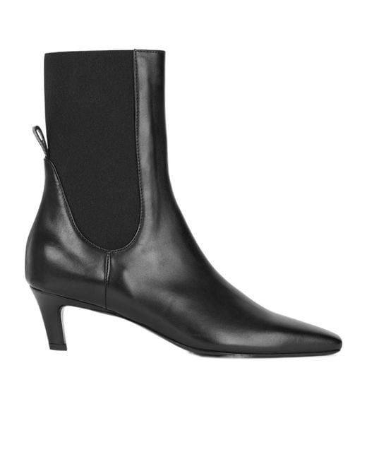 Totême Black 50 Leather Ankle Boots