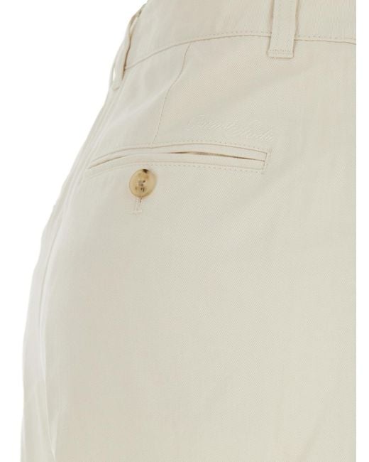 DUNST Natural Pleated Chino Pants
