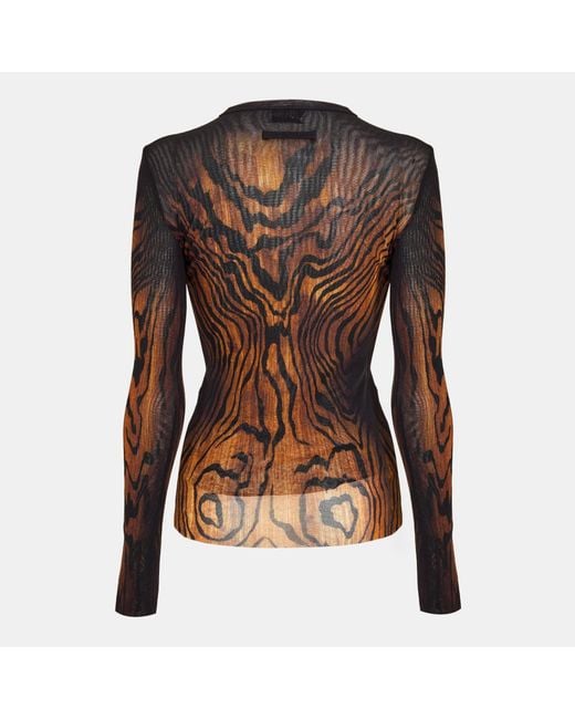 Jean Paul Gaultier Brown Printed Long Sleeve T-Shirt