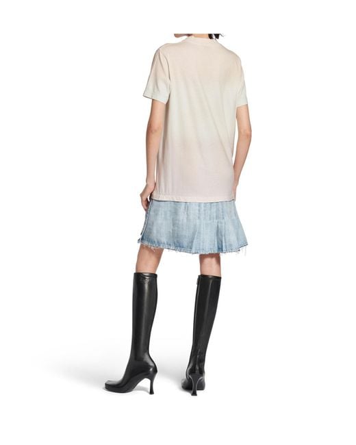Balenciaga Layered Mid Length T-Shirt Dress in White | Lyst Balenciaga Layered Mid Length T-Shirt Dress in White | Lyst