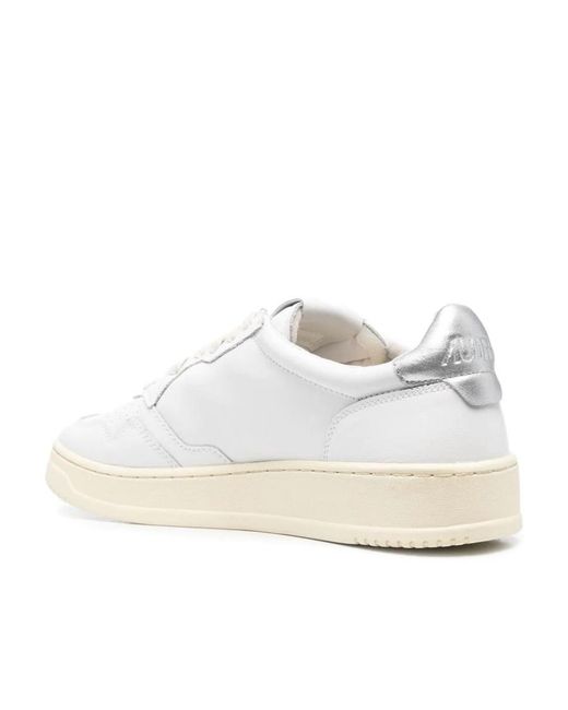 Autry White Medalist Lace-Up Sneakers for men