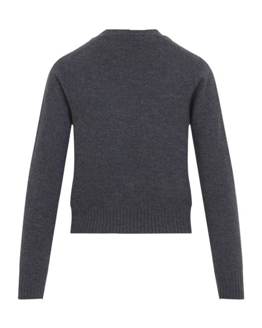 Jil Sander Blue Crewneck Knitted Sweater