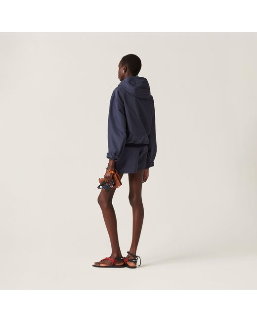 Miu Miu Blue Technical Fabric Shorts