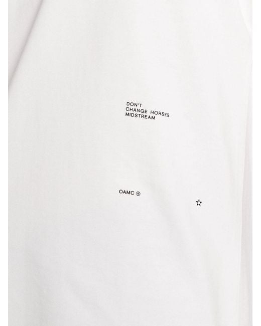 OAMC White Photograph-Print Cotton T-Shirt for men
